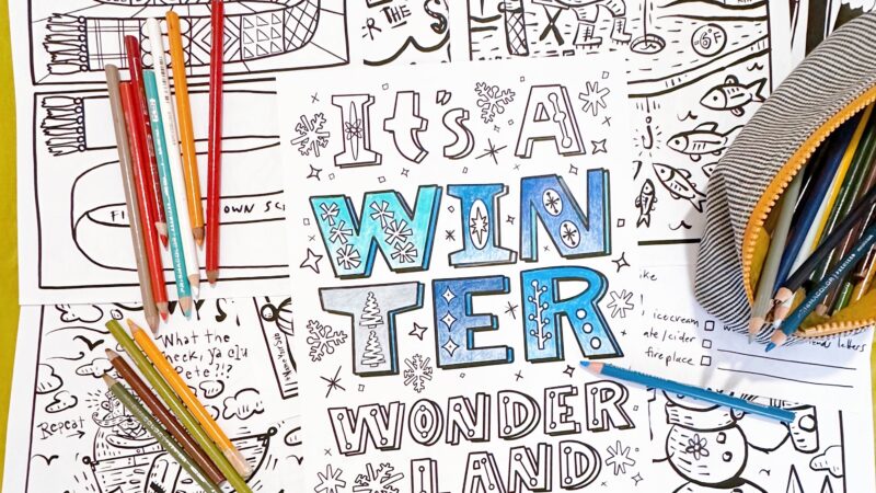 Free Winter Coloring Book Pages by Kyle and Robyn